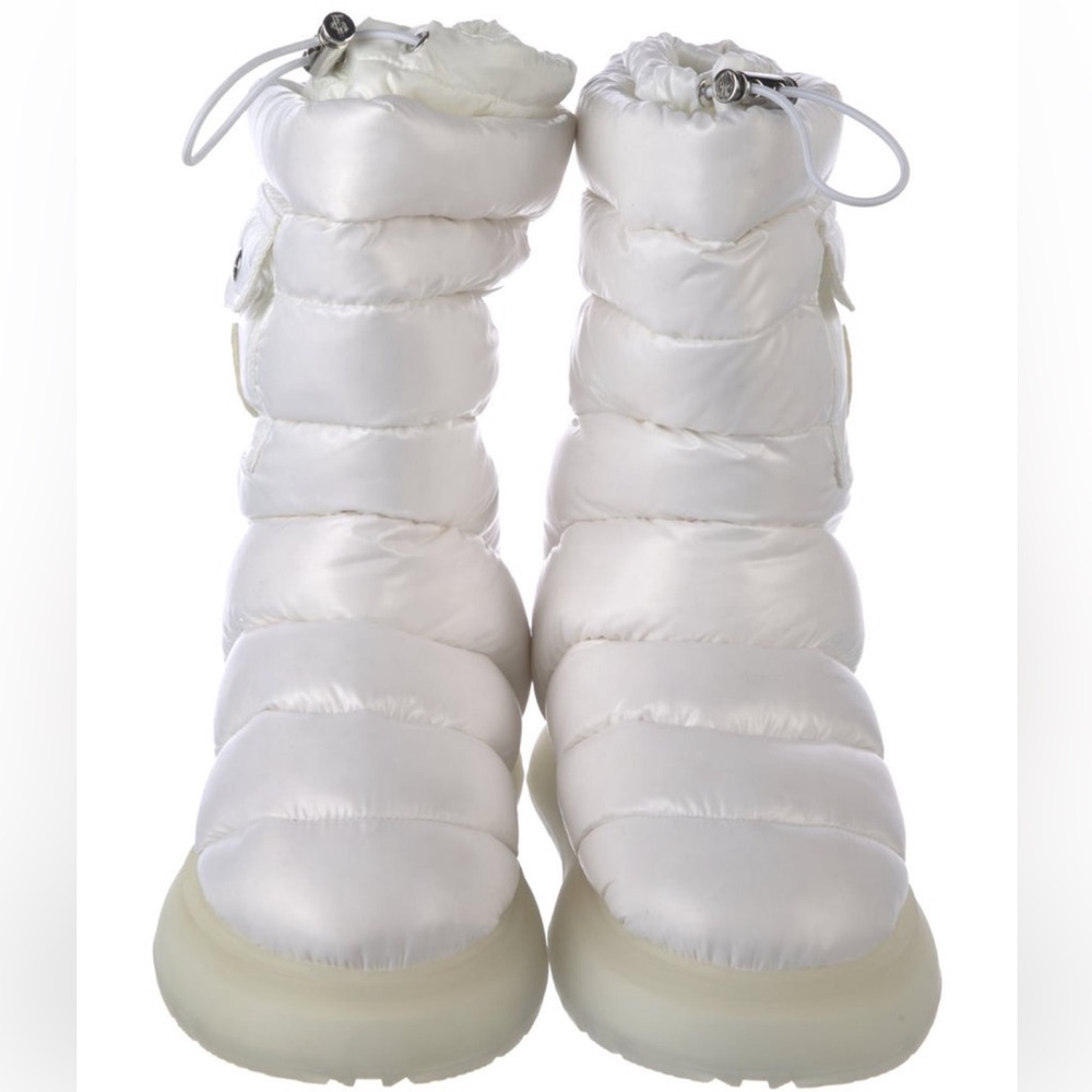 Moncler Women's Gaia White Quilted Snow Boots Shoes Down 9 39 - Picture 4 of 8